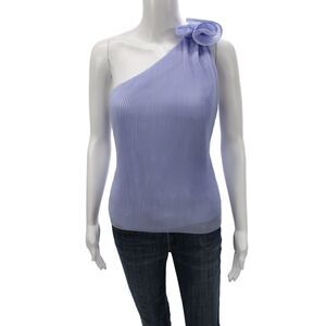 Milly Womens Basic One Shoulder Tank Purple Polyester Sleeveless Size S